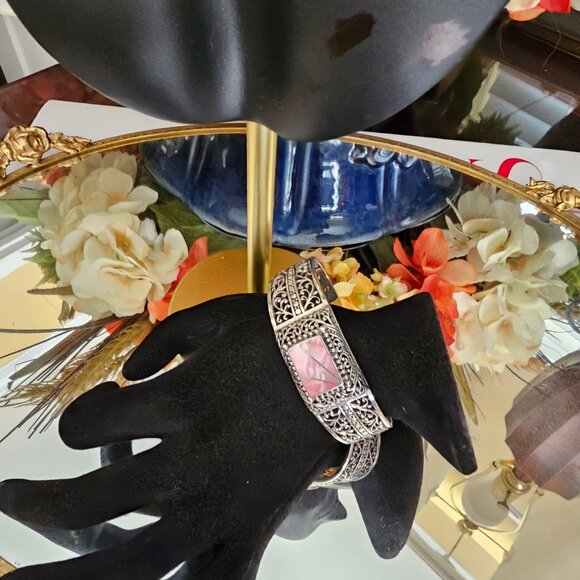 SARDA, Sterling Silver 925 Pink Mother of Pearls Bracelet - Picture 6 of 6